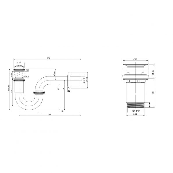 washbasin outlet Drainage System 182102004