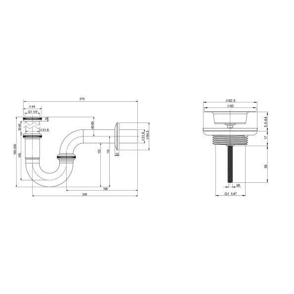 washbasin outlet Drainage System 182102005