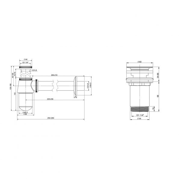 washbasin outlet Drainage System 182103004