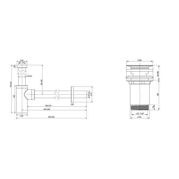 washbasin outlet Drainage System 182104004