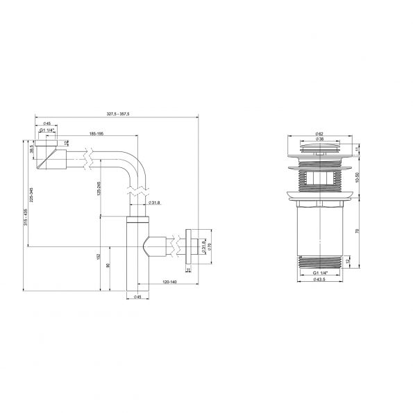 донный клапан Drainage System 182125001